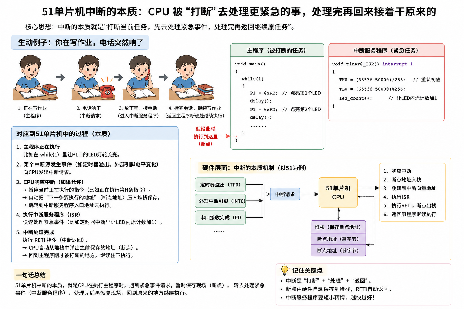 中断原理比喻示意图